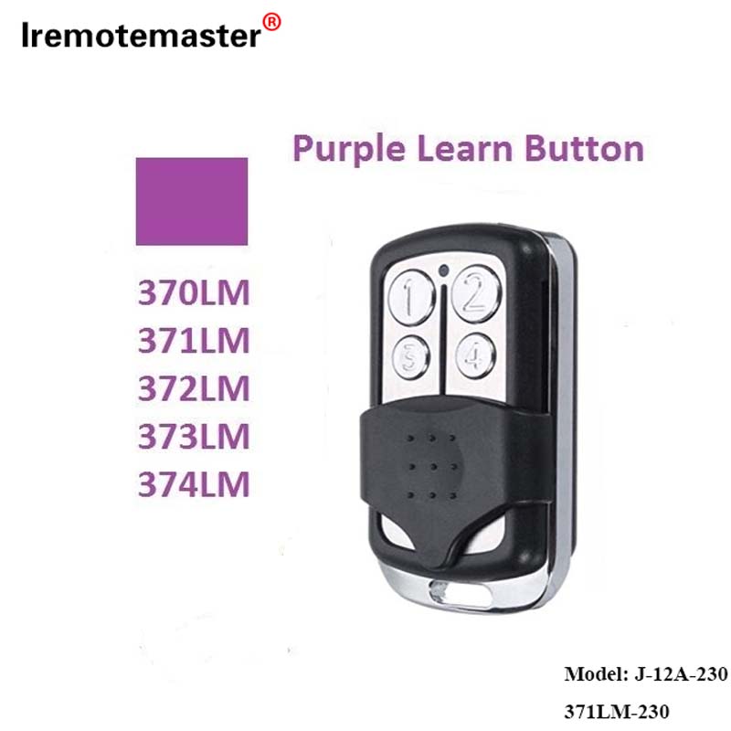 Pentru 370LM, 371LM, 372LM, 373LM, 374LM Buton violet de învățare Cod rulant de 315MHz